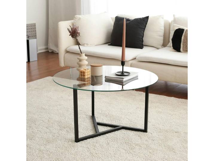 Table basse ronde en verre TULUM - Verre transparent