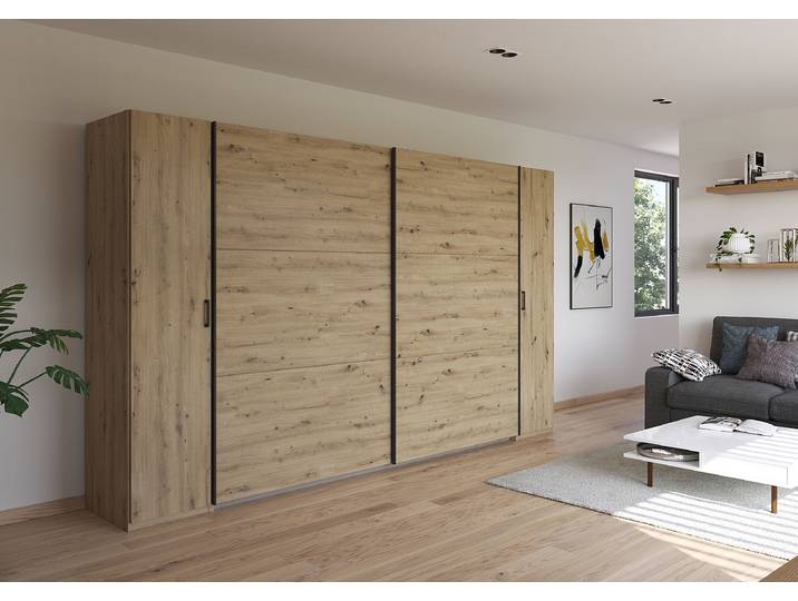 Armoire combinée Kronach 354cm Bois/Imitation chêne Artisan Gris