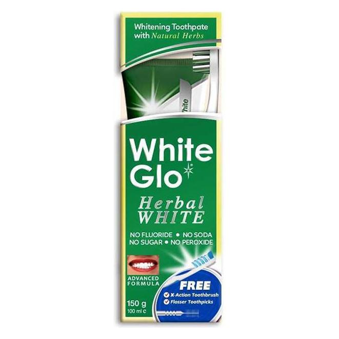 White Glo SET Herbal White Toothpaste ziołowa pasta do zębów 100ml + szczoteczka do zębów (100 ml) (9319871000660)