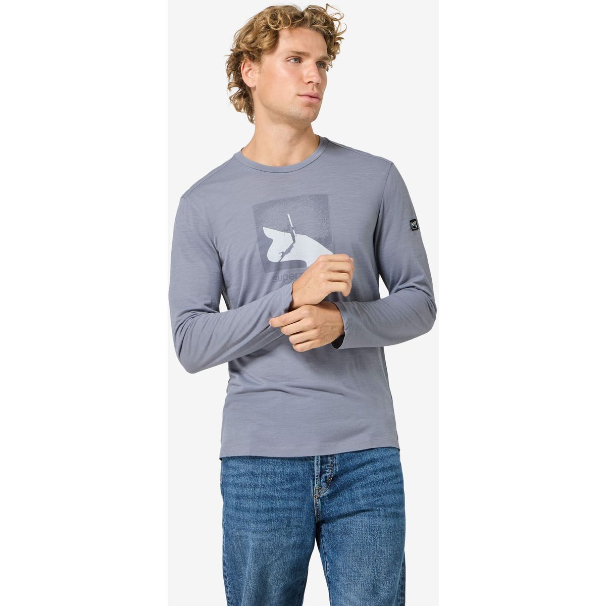 Super.Natural M Almost Done LS foggy blue/fresh white/foggy blue (37J) M SNMP0206237JM