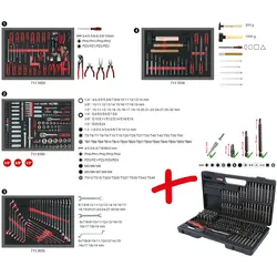KS TOOLS Universal-Systemeinlagen-Satz für 4 Schubladen mit 515 Premium-Werkzeugen - 713.0515