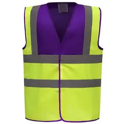 Warnschutz-Weste High-Vis 2-Bands "YK100" - XL - gelb/lila