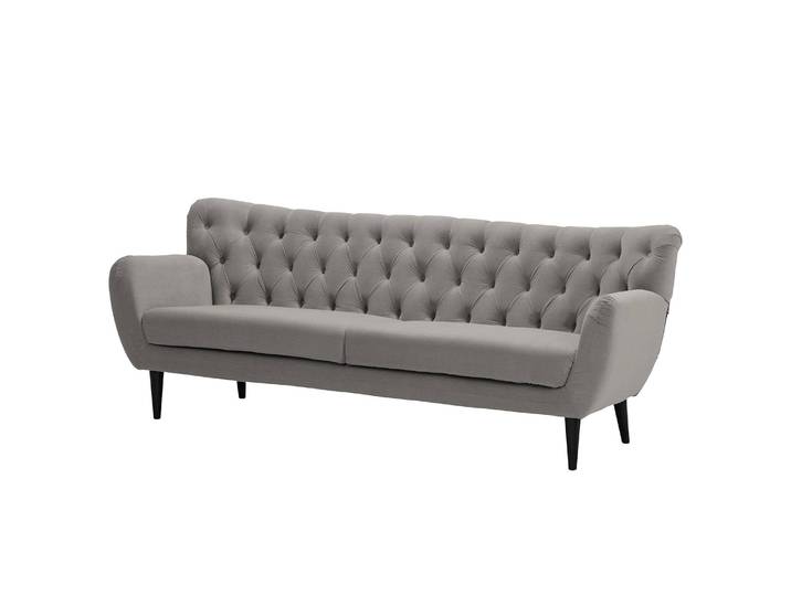 Sofa Lowen I 2,5-Sitzer Grau/Grau Microfaser Sela 215 x 86 x 84cm Skandi