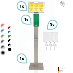 Blanc HYGIENIC SET: Desinfektionsspender SENSOR Cosmos +Bodenständer Edelstahl +Infotafel +3x 1-Liter Hautdesinfektion +prof. Hygieneplan