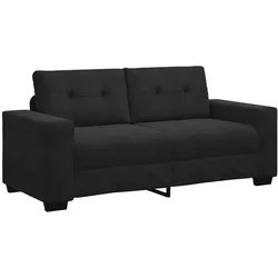 vidaXL Zweisitzer-Sofa Schwarz 180x77x82 cm Samt