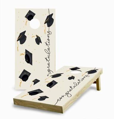 Skip's Garage Graduation Hat Toss Regulation 2x4 Cornhole Game Set