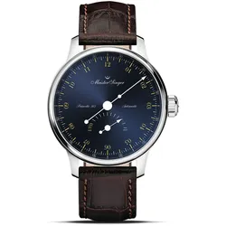 Meister Singer Primatic 365 Sonnenschliff Stahlblau mit Gold Herrenuhr PR365917G