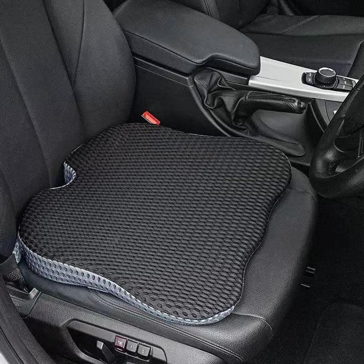 Zwart autostoelkussen van traagschuim voor comfortabel rijden - 500 gram