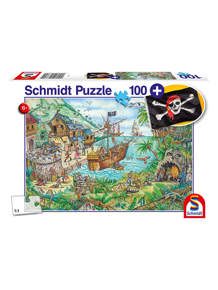 Schmidt Spiele 100tlg. Puzzle "In der Piratenbucht" - ab 6 Jahren - onesize