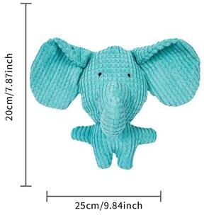 Uplift Treasures Plush Corduroy Squeaky Dog Chew Toy elephant