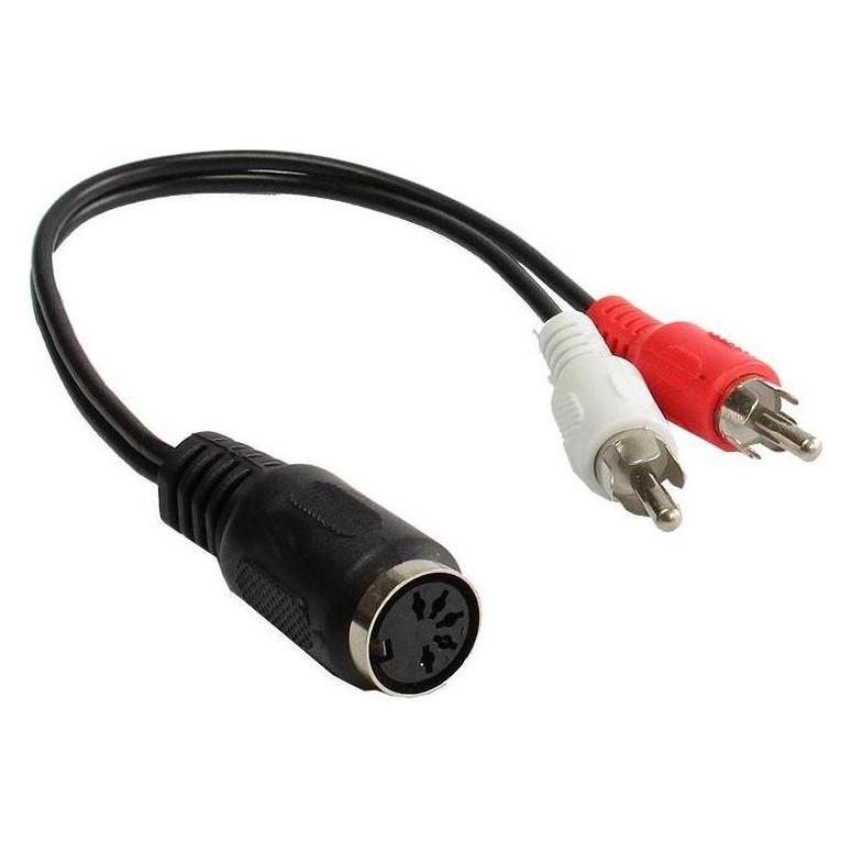 Varia Audio Adapter 2x Cinch Stecker auf 5-pol DIN Buchse, 0,2m (407275)