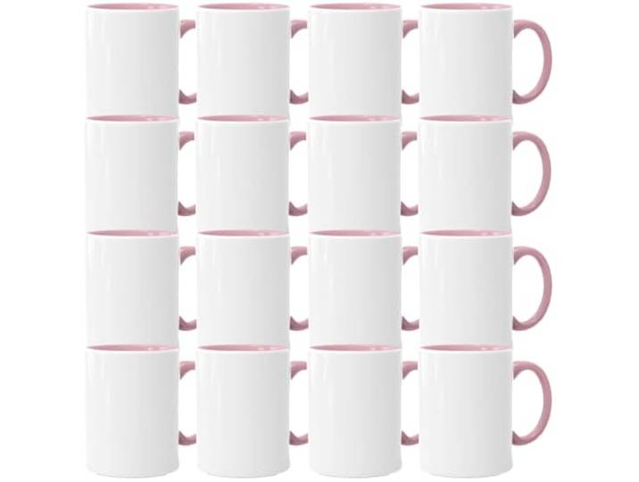 Sublimationstassen ohne Druck AAA Grade Einzeln oder im Set Fototasse für Sublimationsdruck Leere Tassen für Hitzepressen-Thermo-Sublimation (144 Stück, Rosa)