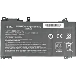 Mitsu BATTERY BC/HP-450G6 (HP 3500 MAH 40 WH) - Batterie (3 Zellen, 3500 mAh), Notebook Akku, Schwarz