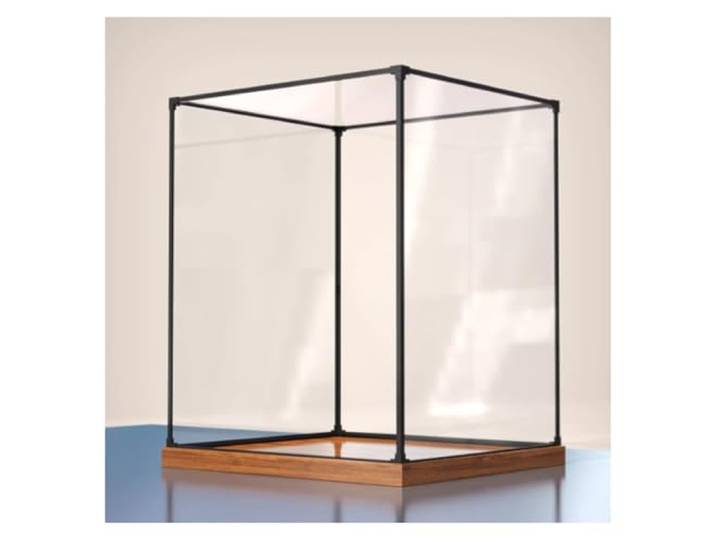 DJHGNFRDK Acryl-Vitrine, Acrylvitrine mit Holzsockel und Aluminiumrahmen, verschiedene Größen(60x60x60cm(24x24x24))