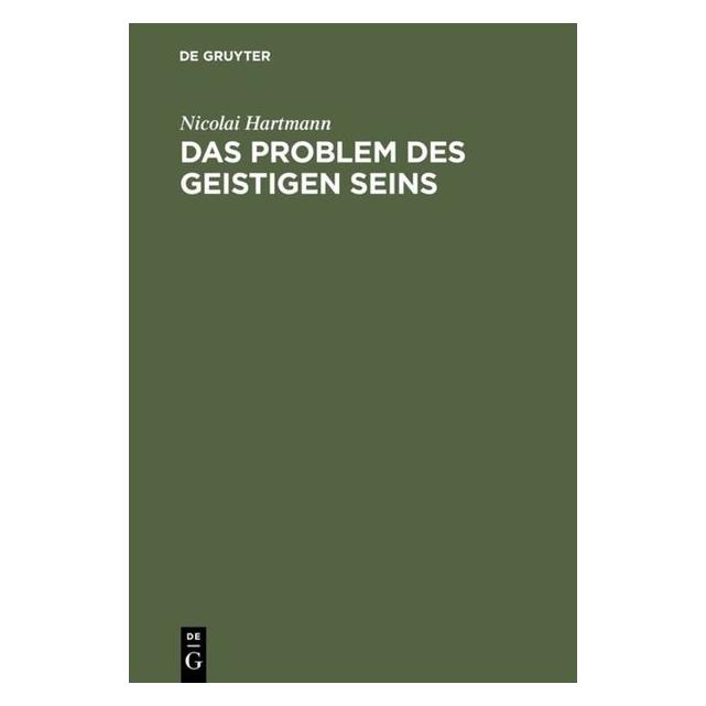 De Gruyter Hartmann:Das Problem des geistigen Sein (Deutsch, Nicolai Hartmann) (67771754)
