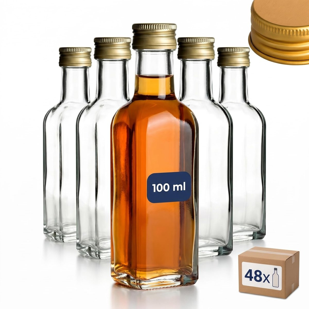 Set van 48 Maraska glazen flessen met schroefdop van 100 ml
