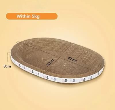 Inspired Finds ScratchLounge Corrugated Cat Scratcher Bed With Catnip & Furniture Protection Design oval Large 19in