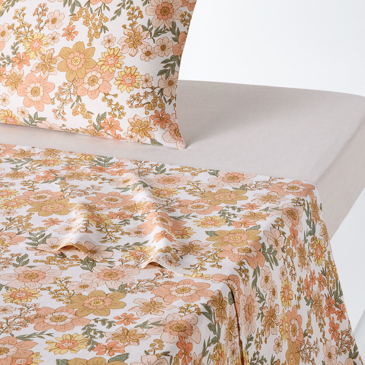 LA REDOUTE INTERIEURS Drap plat coton/lin lavé, Rosemary