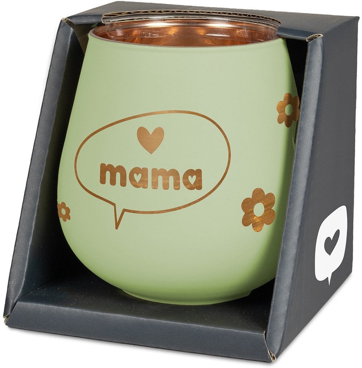 Sfeerlichthouder Hartje mama van Glas