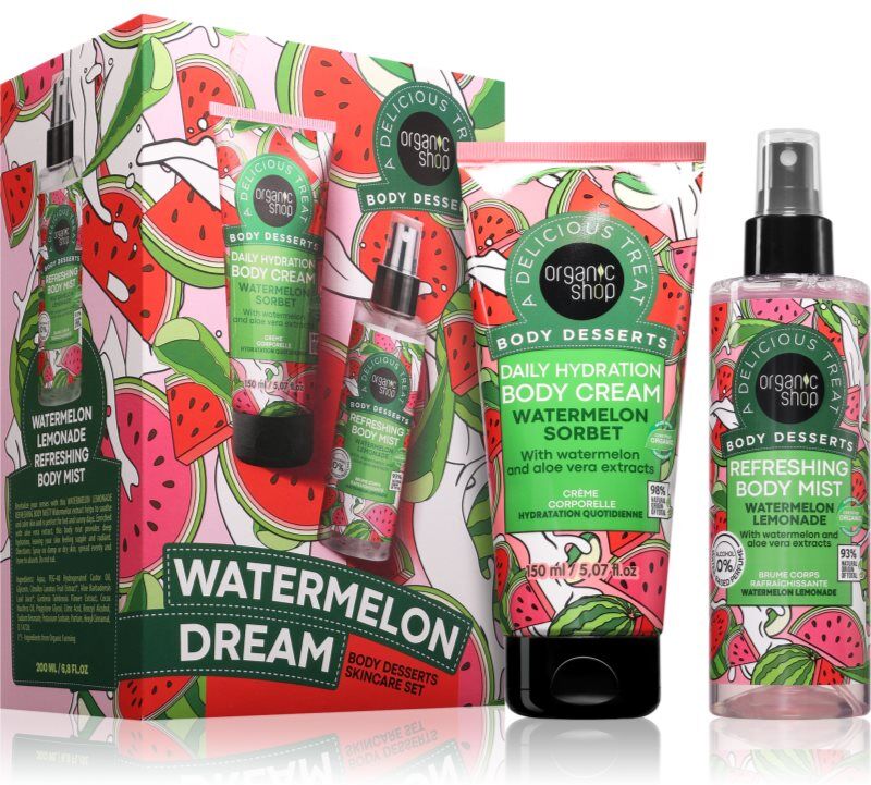 Organic Shop Watermelon Dream Body Desserts Skincare Set coffret cadeau corps