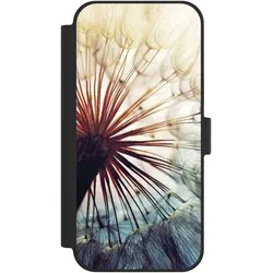 Nivocase Klapphülle für Apple iPhone 15 Plus Handyhülle aus Kunst Leder NIVOflip schwarz Blumen Fotografie (Apple iPhone 15 Plus), Smartphone Hülle, Schwarz