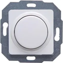 Kopp 846313083 EUROPA - Druck-Wechsel-Universaldimmer für Glühlampen, Halogenlampen, dimmbare LED, Farbe: arktisweiß