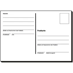 Sigel, Formular, Postkartenheft