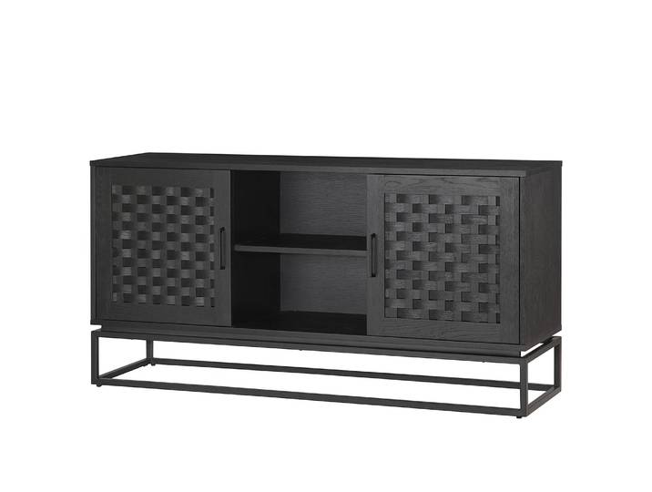 Enfilade 2 portes 150 x 75 x 40cm Noir/Peuplier noir