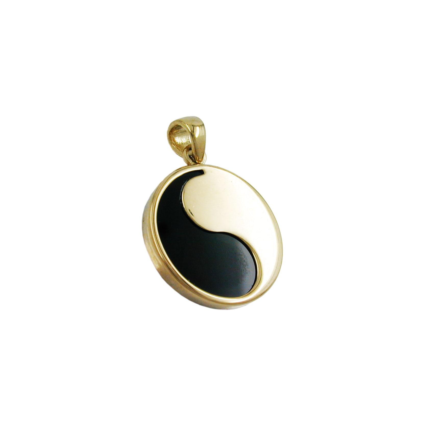 Gallay Anhänger Yin Yang 16mm mit Onyx 9Kt GOLD