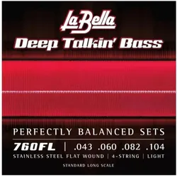 La Bella 760FL Flatwound 043/104 (4x, E-Gitarre, 0.10"), Saiten
