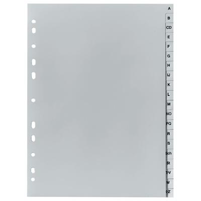 2 x FALKEN Register PP Kunststoff-Register DIN A4 A-Z ABC alphabetisch 20-teilig grau