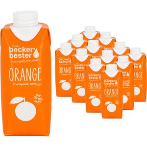 Beckers Saft Bester, Orange, ohne Zuckerzusatz, 100% Direktsaft, Trinkpäckchen, je 0,33 Liter, 12 Stück