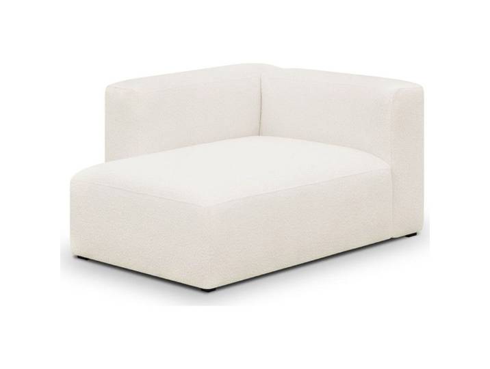 Méridienne d'angle à gauche en tissu bouclé beige - Modulo