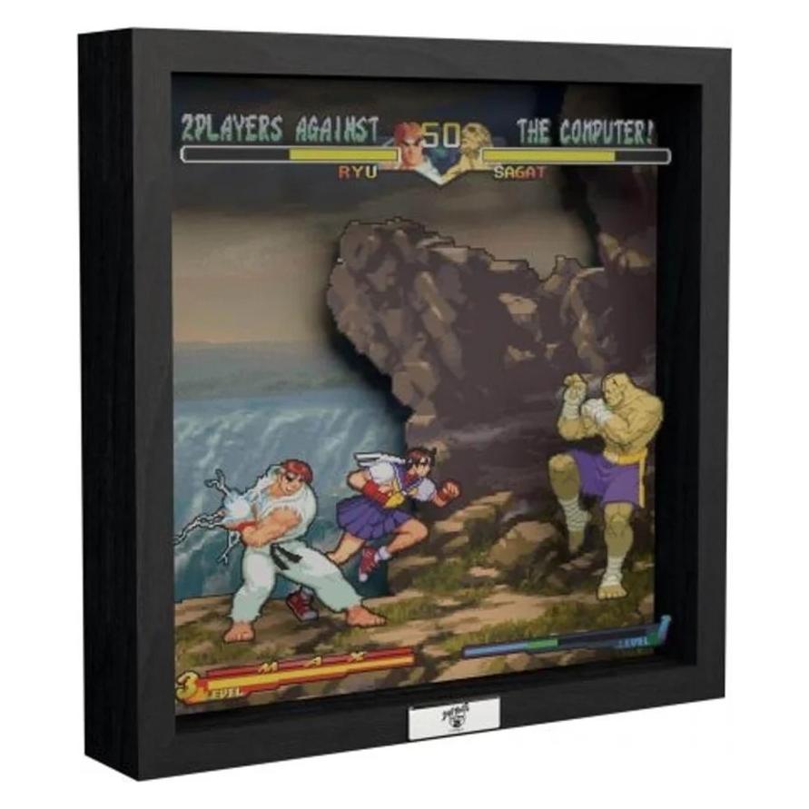 Generic Level Up Labs Pixel Frames: Street Fighter Alpha 2: A Dramatic Battle - - 3D Shadow Box - Framed Dec (RET00380)