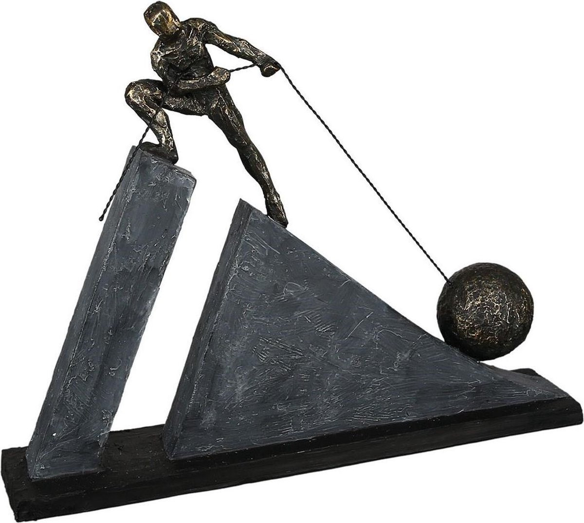 Sculptuur Toon van Kracht - Man die steen tilt - Polyresin - Tafeldecoratie