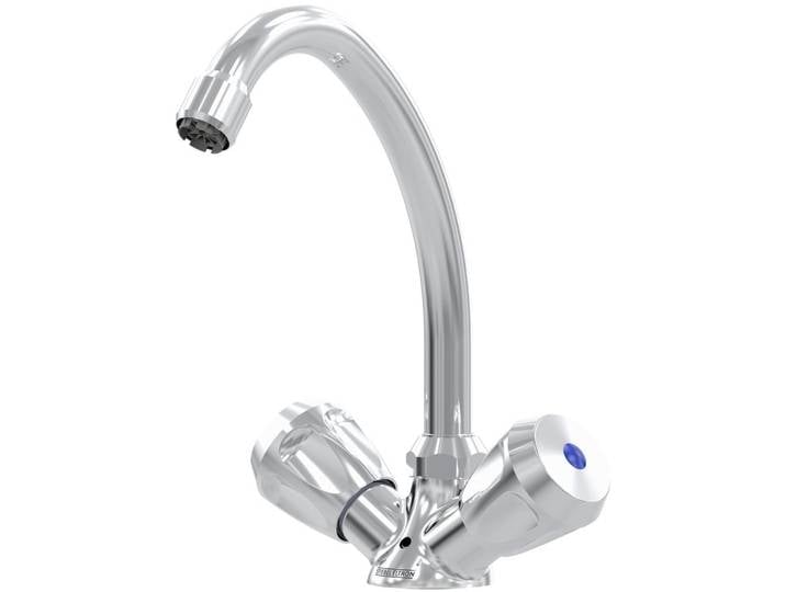 Waschtischarmatur STIEBEL ELTRON MAZ , silber (verchromt), B:17cm H:9cm T:21,5cm, Armaturen, Waschtischarmatur, drucklos, für Mini-Durchlauferhitzer, Untertisch-Montage