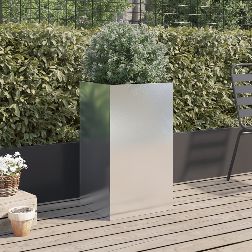 vidaXL Jardinière argenté 42x38x75 cm acier inoxydable
