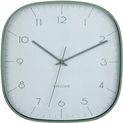 Karlsson, Wanduhr, Wall clock Grato Cuadrado grayed jade w. jungle green