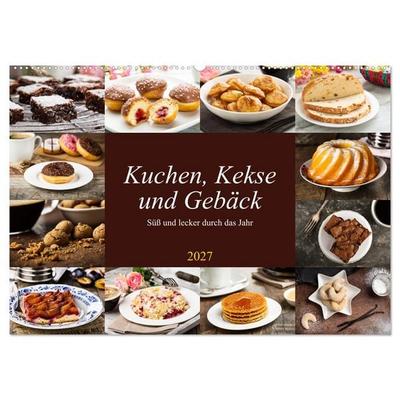 Kuchen, Kekse und Gebäck - süß und lecker durch das Jahr (Wandkalender 2027 DIN A2 quer), CALVENDO Monatskalender