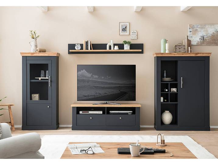 TV-Lowboard 135 cm Spanplatte, beschichtet Grau 135 x 51 x 45cm