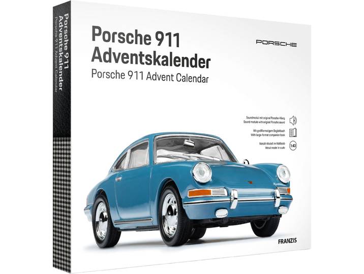 Porsche 911 Carrera Adventskalender, Massstab 1:43, emailleblau