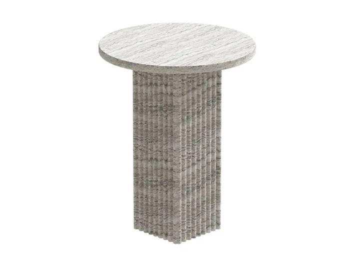NORR11 Soho Beistelltisch Silver travertin, Ø40x50 cm