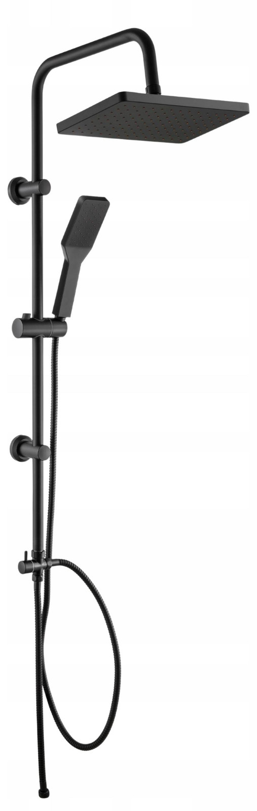 Invena Doucheset Amfisa voor opbouw met regenstortdouche en handdouche, zwart, 100 cm