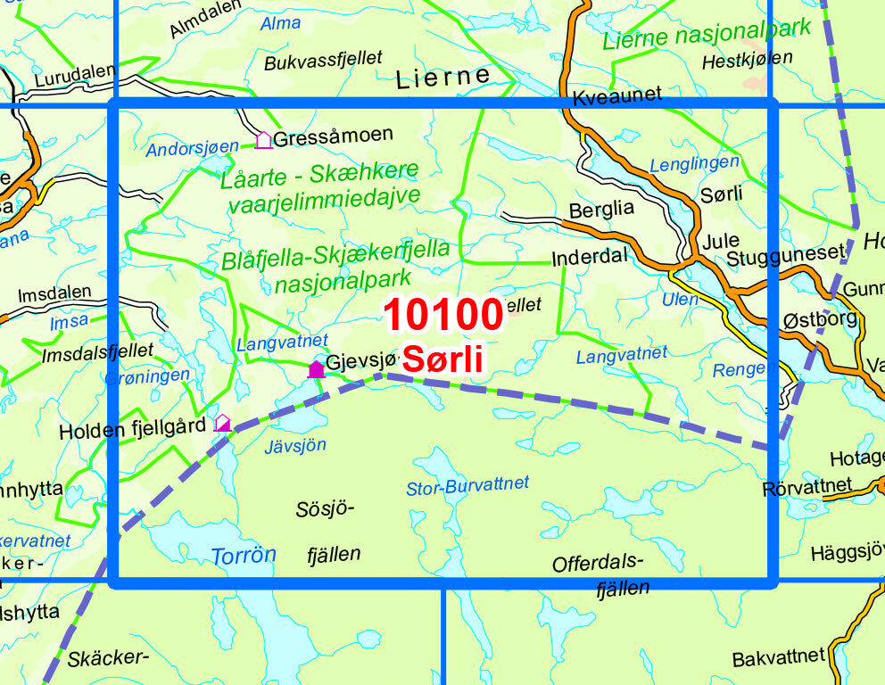 Carte de randonnée n° 10100 - Sorli (Norvège)   Nordeca - Norge-serien