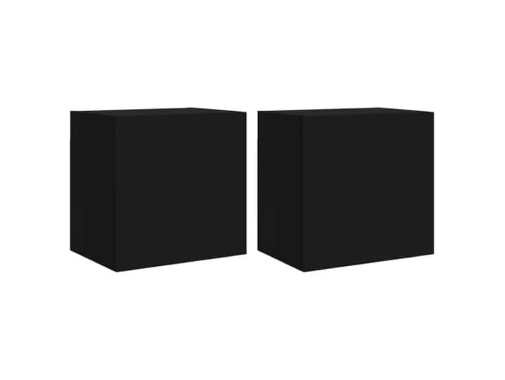 KUPTYERFG 2X TV Wandschrank Schwarz Hängeschrank Lowboard 40,5x30x40 cm Platzsparende Wandmontage für Wohnzimmer und Schlafzimmer. Kompaktes Fach bietet ordentliche Aufbewahrung für Medien.