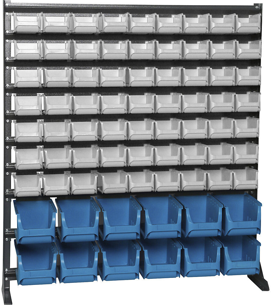 kaiserkraft Kleinteile-Lagerregal ECO, mit Sichtlagerkästen, HxT 1110 x 235 mm
