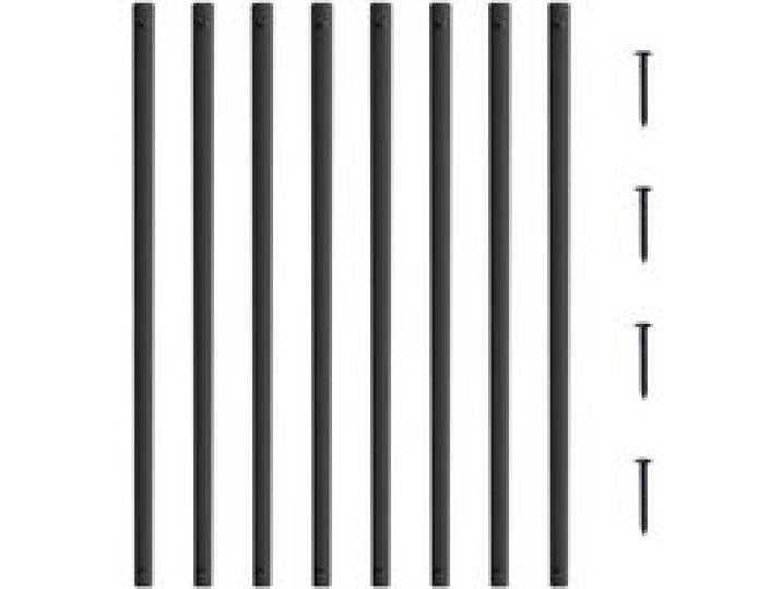 VEVOR Balustres en métal pour escalier, 820x25x5 mm, broche de rampe plate en alliage d'aluminium, 51 tiges de pont avec vis, balustrade creuse classique, revêtement en poudre noir satiné pour porche