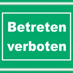 HB-Druck Betreten verboten Schild grün-weiß A5 (148x210mm)