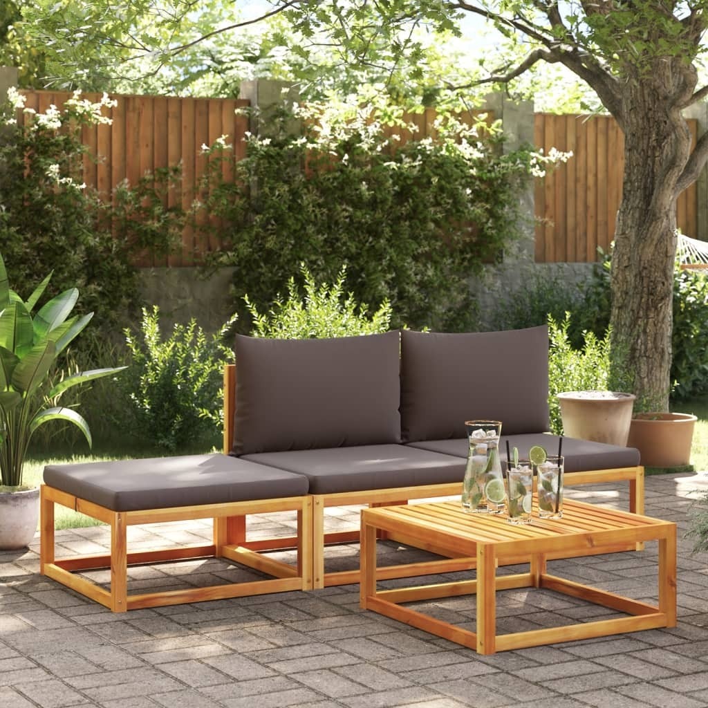 Maison Exclusive - 4-tlg. Gartensofa-Set mit Kissen Holz Akazie & Seil