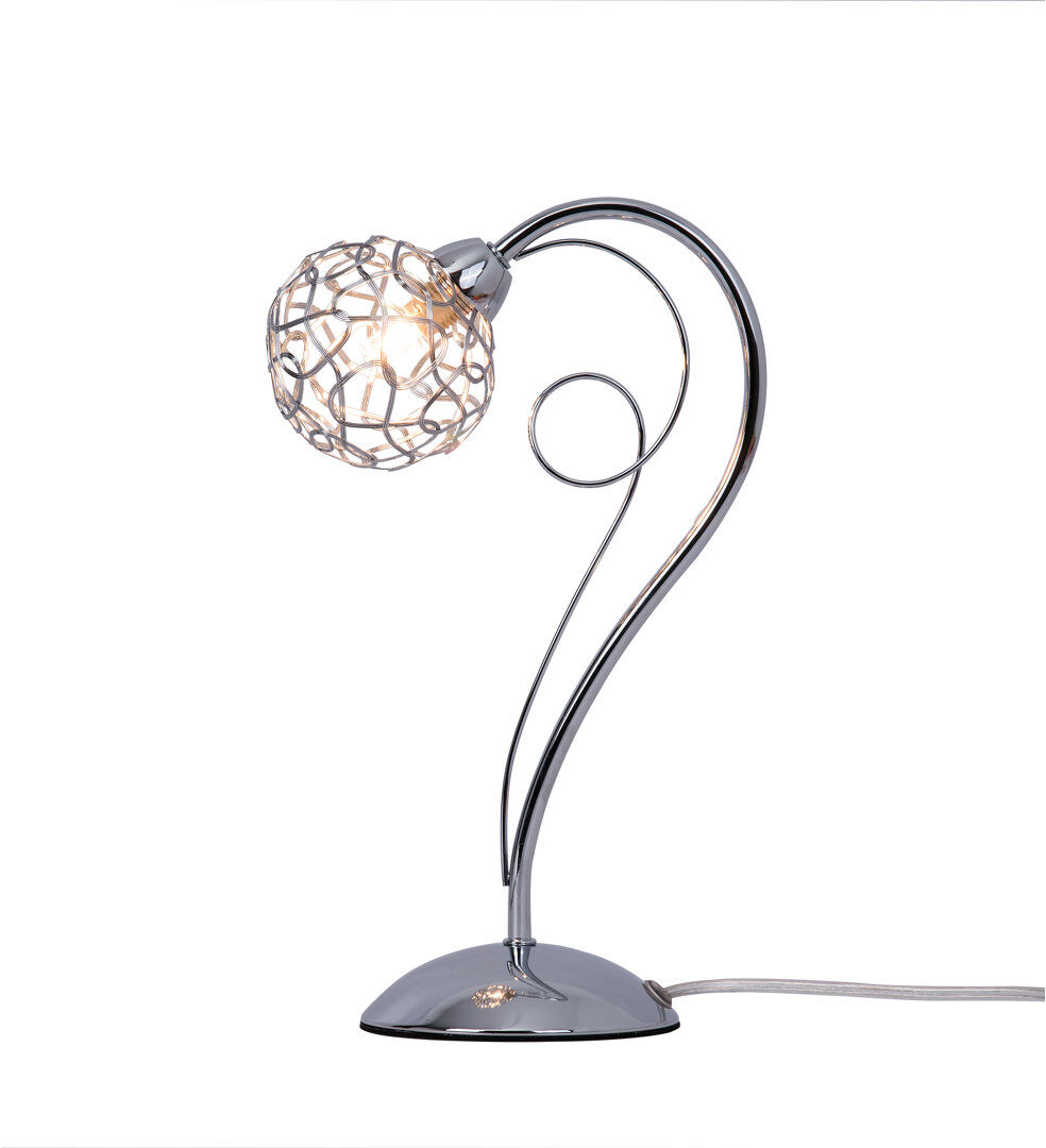 Brayden Studio Pawlak Metal Arched Lamp Polished Chrome 34cm H X 10cm W X 21cm D